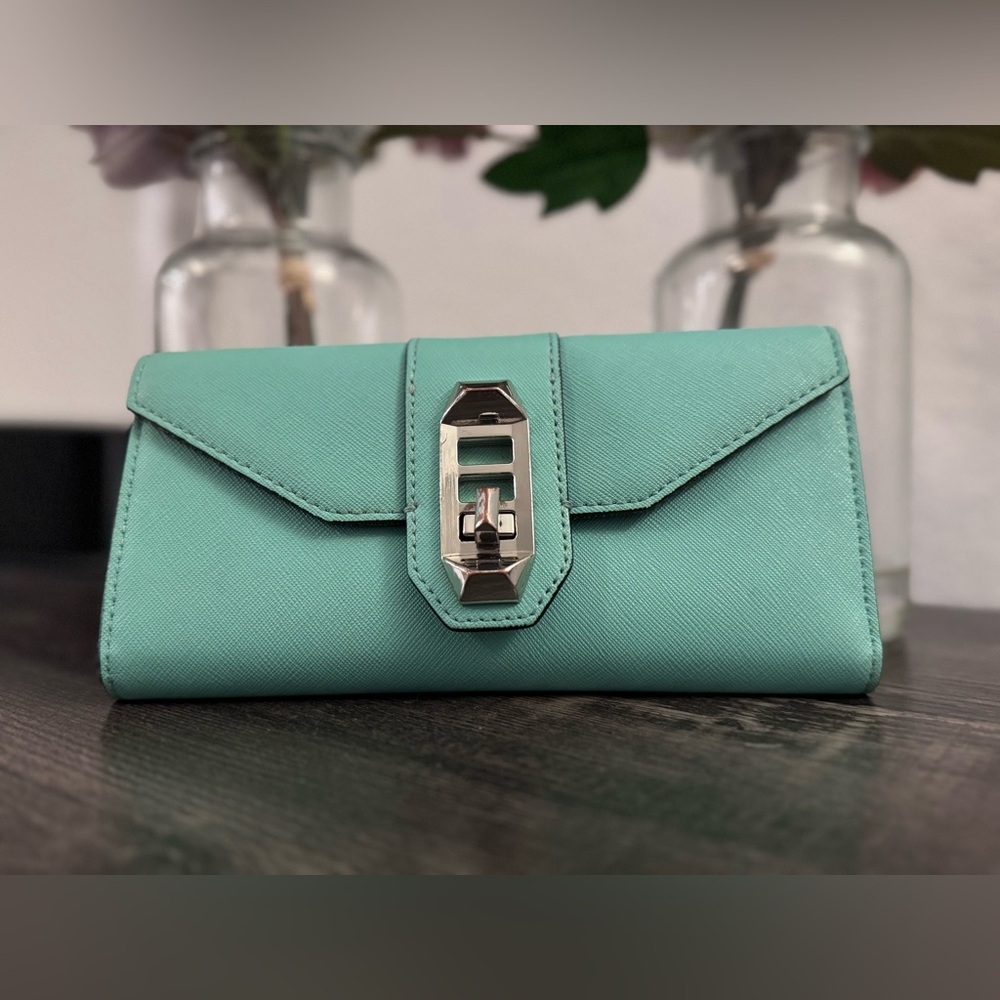 Rebecca Minkoff Turquoise Wallet with Metallic Clasp